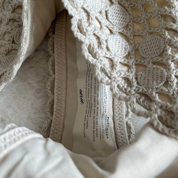 NWT Aerie | Tan Crochet Tie Side Bikini Bottom | Size S | Boho Cheeky Cut - Picture 4 of 10